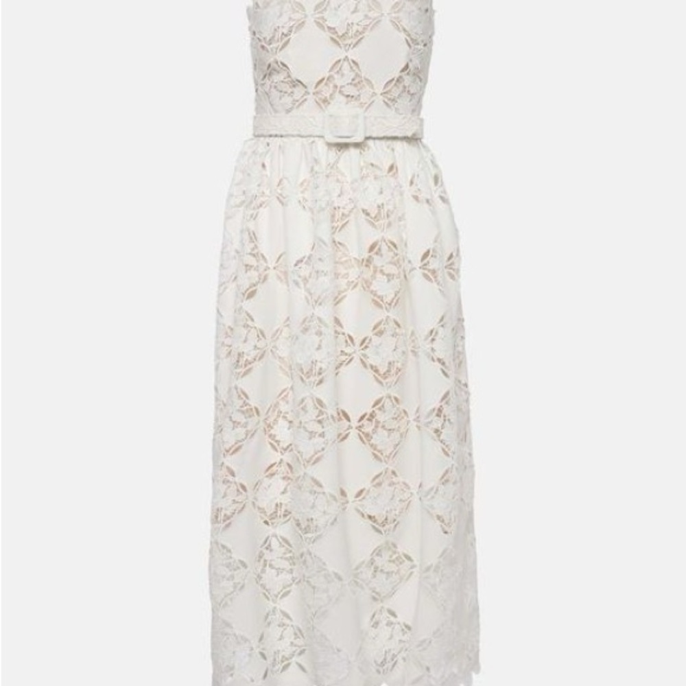Oscar de la Renta White Lace Dress - Picture 1 of 5
